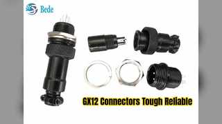 Conector Aviação GX12 Masculino Feminino Kit Preto