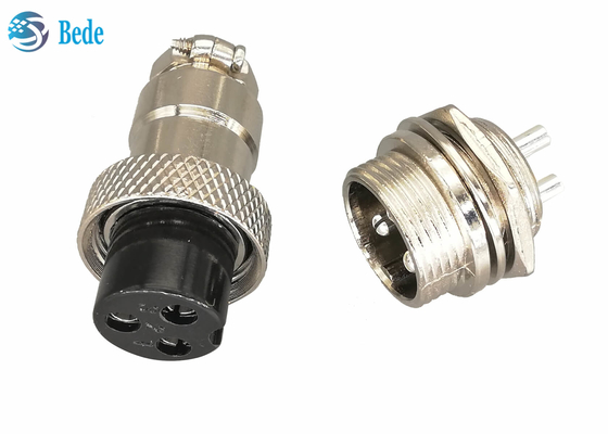 Jogos circulares de Gx16 3 Pin Connector Plug And Socket 16MM Front Mounting