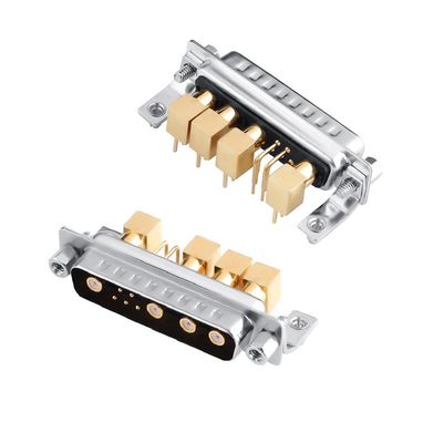 Conector D-Sub Mixed Coaxial RF / Power Conector de Ângulo Direito 9W4 para PCB