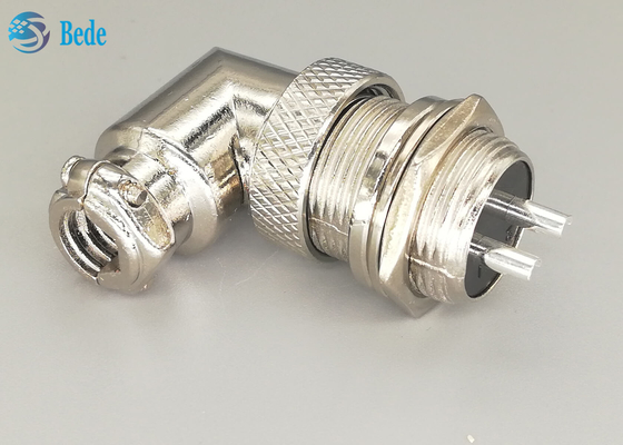 Soldadura material liga de zinco masculina e fêmea de GX16 2 Pin Aviation Connector Plug 90 Dehree