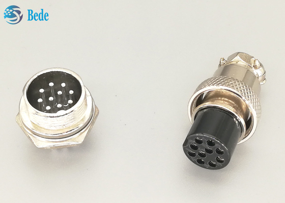 10 Pin Male/conector fêmea da aviação Gx16 ajustaram a soldadura material liga de zinco