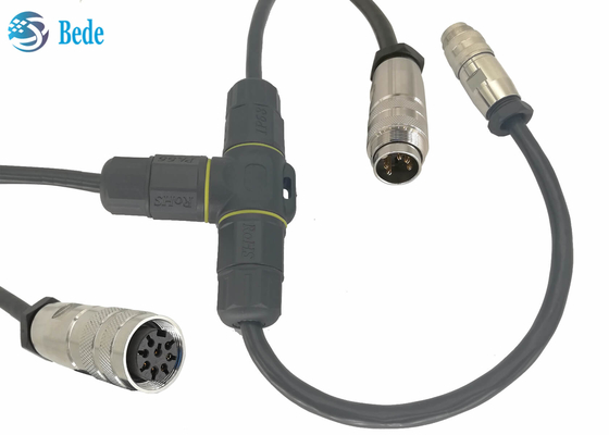 Tipo 5 pinos de T da caixa de junção IP68 de Pin Waterproof Electrical Connectors Cable 5
