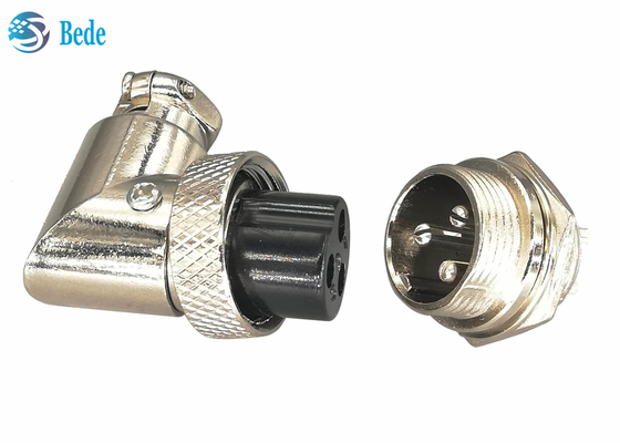 Conector material liga de zinco do cotovelo dos jogos de Gx16 3 Pin Connector Plug And Socket
