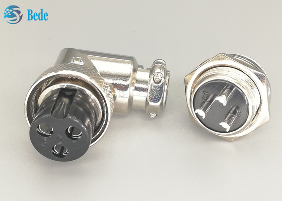 Conector material liga de zinco do cotovelo dos jogos de Gx16 3 Pin Connector Plug And Socket