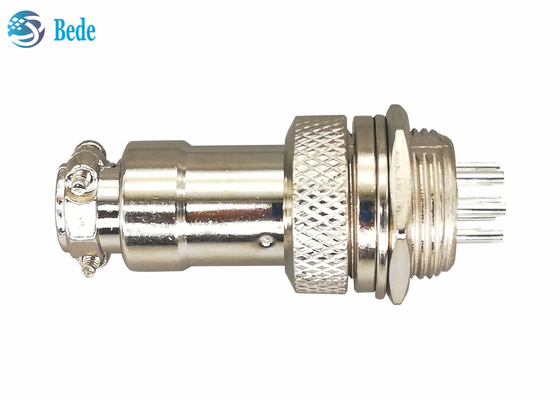 7 Pin Gx 16 conectores do conector M16 da aviação obstruem e grupos do soquete para o trânsito do trilho