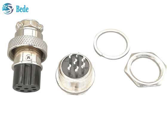 7 Pin Gx 16 conectores do conector M16 da aviação obstruem e grupos do soquete para o trânsito do trilho