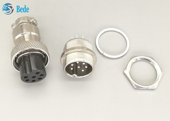 7 Pin Gx 16 conectores do conector M16 da aviação obstruem e grupos do soquete para o trânsito do trilho