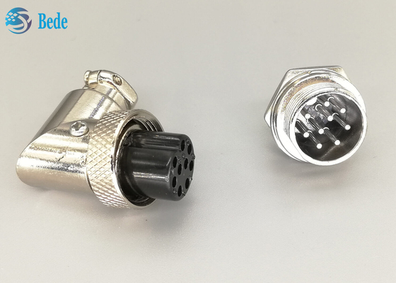 Pinos da tomada G×16 9 do conector da aviação masculinos e grupos fêmeas L tipo tomada chapeada de prata