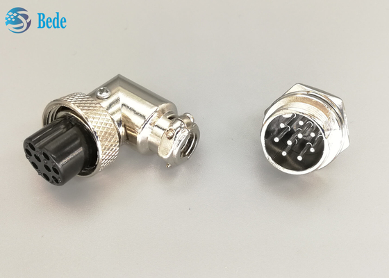 Pinos da tomada G×16 9 do conector da aviação masculinos e grupos fêmeas L tipo tomada chapeada de prata
