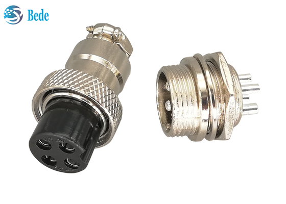 Tomada chapeada de prata reta da aviação Gx16 4 Pin Connector Male And Female de RoHS
