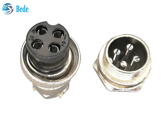 Tomada chapeada de prata reta da aviação Gx16 4 Pin Connector Male And Female de RoHS