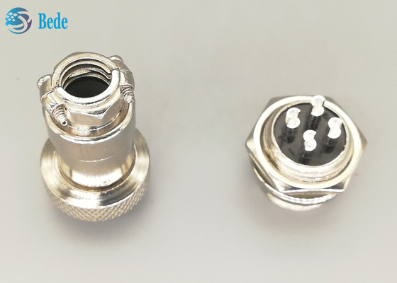 Tomada chapeada de prata reta da aviação Gx16 4 Pin Connector Male And Female de RoHS