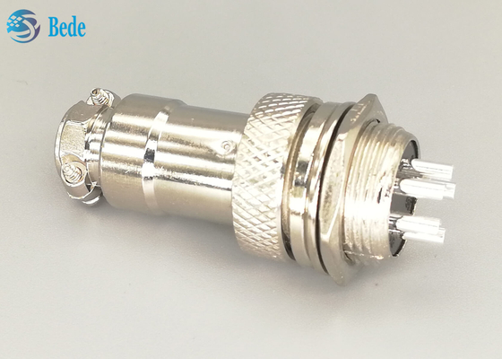 Conector chapeado de prata reto 5 Pin Male And Female da aviação da tomada Gx16