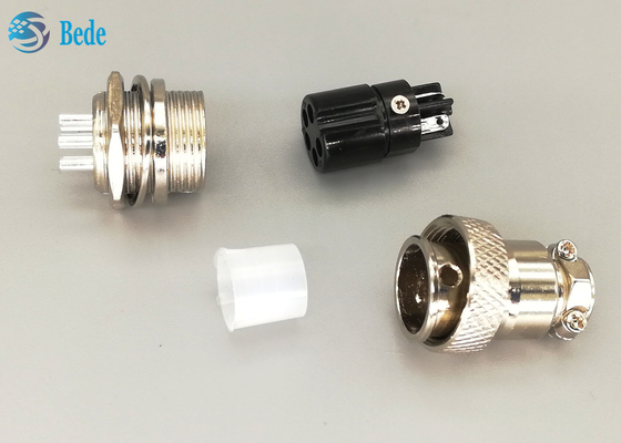 Conector chapeado de prata reto 5 Pin Male And Female da aviação da tomada Gx16