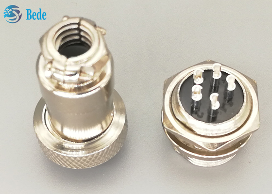 Conector chapeado de prata reto 5 Pin Male And Female da aviação da tomada Gx16