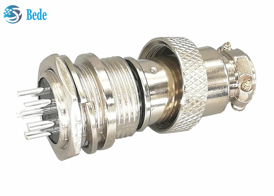Tomada masculina e fêmea de Gx16 6 Pin Connector Straight Silver Plated