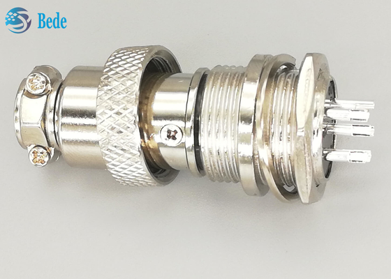 Tomada masculina e fêmea de Gx16 6 Pin Connector Straight Silver Plated