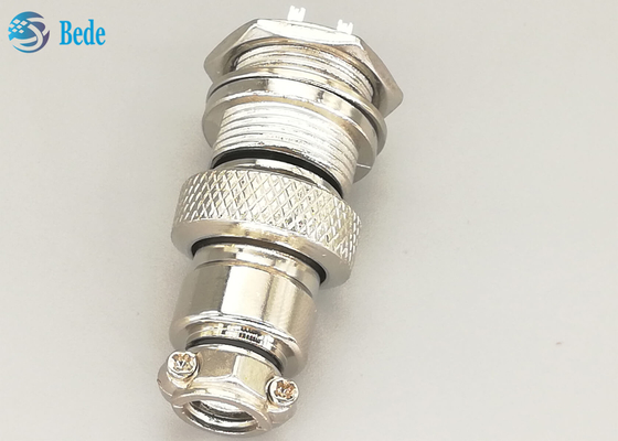 Tomada masculina e fêmea de Gx16 6 Pin Connector Straight Silver Plated