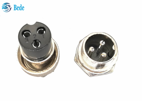 Jogos circulares de Gx16 3 Pin Connector Plug And Socket 16MM Front Mounting
