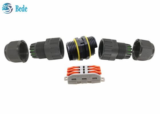 2 3 fiação rápida impermeável Screwless dos conectores de cabo M25 do canal 250V 24A dos pinos 2