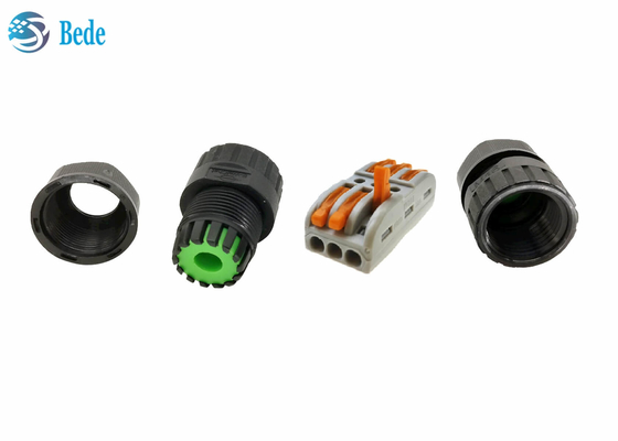 2 3 fiação rápida impermeável Screwless dos conectores de cabo M25 do canal 250V 24A dos pinos 2
