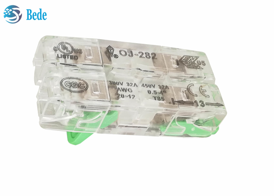 Empurrar universal de conector do fio e de cabo a maneira 32A 450V dos blocos de terminais 2