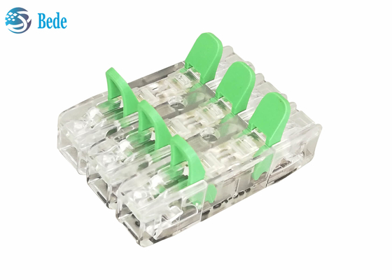 O conector rápido universal PA66 3 do fio e do fio do cabo entrou 3 a saída 450V