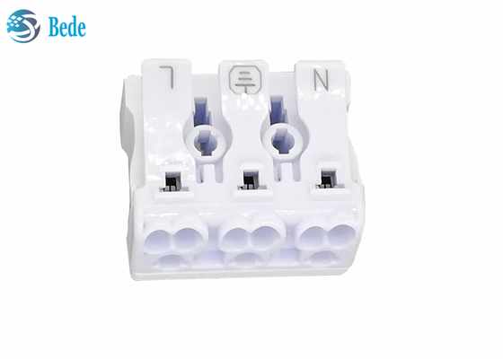 Bloco de terminais rápido do conector do fio do impulso de 3 Polos apropriado para juntar-se a fios contínuos ou encalhados nenhumas ferramentas necessários