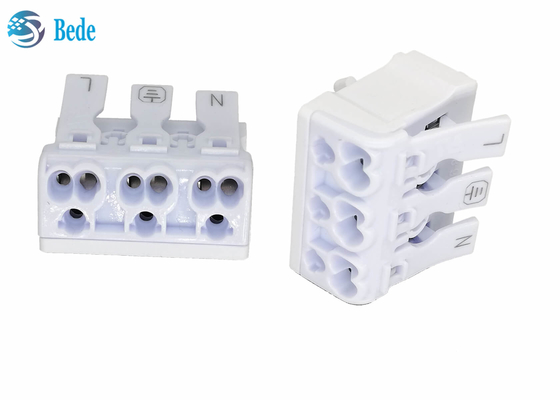 Bloco de terminais rápido do conector do fio do impulso de 3 Polos apropriado para juntar-se a fios contínuos ou encalhados nenhumas ferramentas necessários