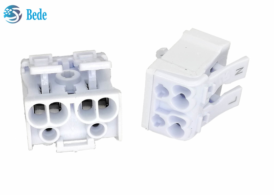 2 empurrar rápido das porcas 450V 24A da alavanca dos blocos de terminais de Polos PA66 o bloco de conector