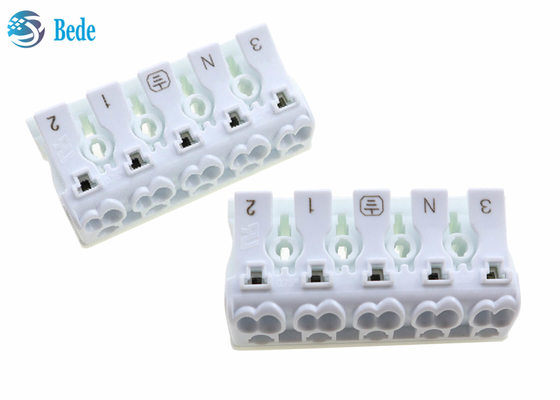 Empurrar de 5 Polos porcas conector universal 300V 15A do fio da alavanca do bloco de terminais do fio e de cabo