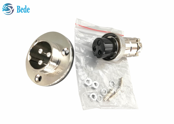 Homem circular da tomada da flange Gx20 e conector ajustado fêmea da montagem do painel