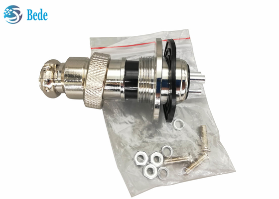 Homem circular da tomada da flange Gx20 e conector ajustado fêmea da montagem do painel
