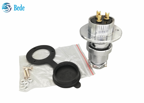 Tampa protetora contra poeira circular 300V de Pin With Round Flange And do conector 4 da aviação M25 20A