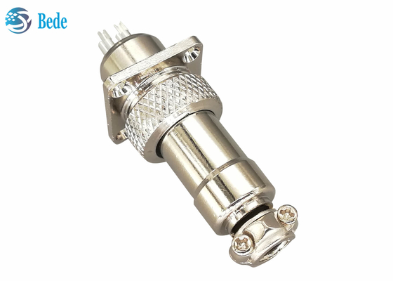 2 3 4 conector da aviação do Pin GX12 com o homem quadrado da flange e grupos fêmeas