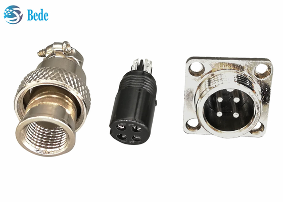 2 3 4 conector da aviação do Pin GX12 com o homem quadrado da flange e grupos fêmeas