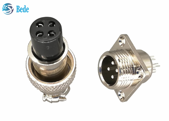 5 6 7 conector circular do Pin M12 com o homem quadrado da flange e grupos fêmeas