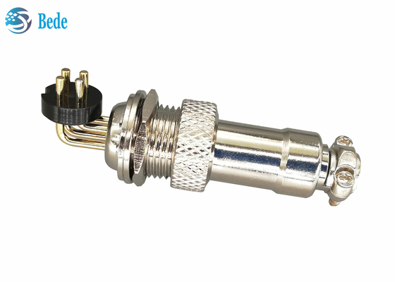 PWB de 2~7 Pin que solda o conector da aviação GX12 com os pinos 3A 200V do ângulo direito