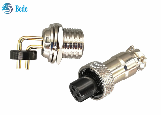 PWB de 2~7 Pin que solda o conector da aviação GX12 com os pinos 3A 200V do ângulo direito