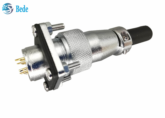 WS20 5 tampa protetora 500V de 6 7 8 Pin Circular Connector With Square 10A da flange e contra poeira