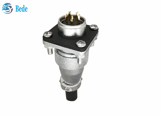 9 10 12 14 conectores circulares do Pin 400V 5A WS20 com tampa protetora quadrada da flange e contra poeira