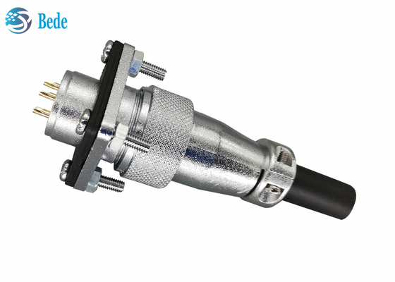 9 10 12 14 conectores circulares do Pin 400V 5A WS20 com tampa protetora quadrada da flange e contra poeira
