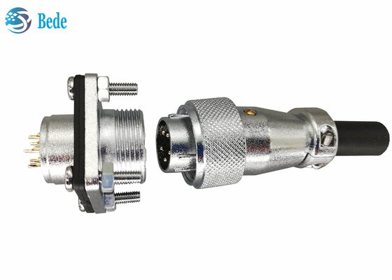 9 10 12 14 conectores circulares do Pin 400V 5A WS20 com tampa protetora quadrada da flange e contra poeira