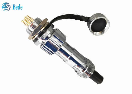 A tomada impermeável do conector da montagem de painel IP67 GX12 ajustou-se fêmea e o homem 2~7pin 3A 200V