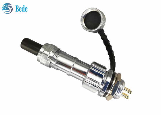 A tomada impermeável do conector da montagem de painel IP67 GX12 ajustou-se fêmea e o homem 2~7pin 3A 200V