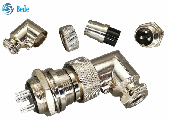 2~5 homem e parte traseira/Front Mounting Female do ângulo do conector 90 da aviação do Pin GX16