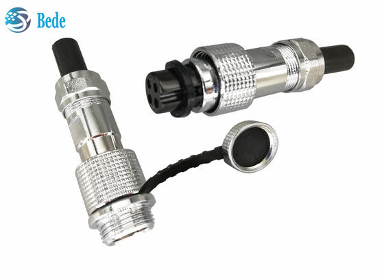 O conector circular de cobre IP68 da aviação Gx12 de Shell M12 cabografa para cabografar o Pin do conector 2~7 do embarcadouro