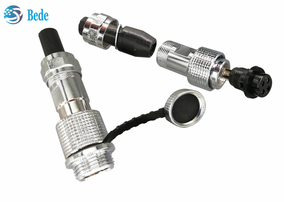O conector circular de cobre IP68 da aviação Gx12 de Shell M12 cabografa para cabografar o Pin do conector 2~7 do embarcadouro