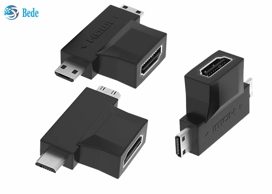 o ouro 1080P chapeou 2 em 1 fêmea do repetidor HDMI A de HDMI a HDMI micro e mini