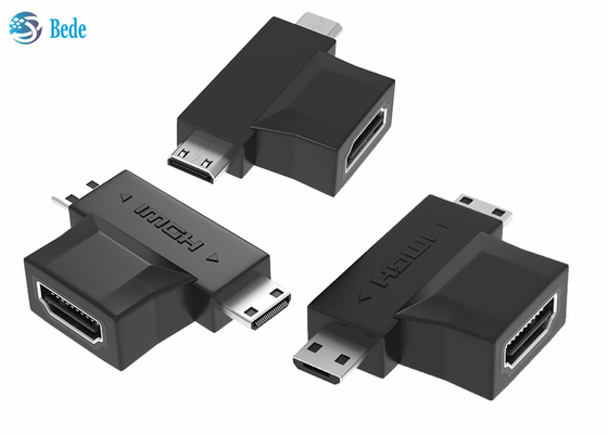 o ouro 1080P chapeou 2 em 1 fêmea do repetidor HDMI A de HDMI a HDMI micro e mini